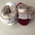 Flannel with faux rabbit fur women indoor boot slipper 36-41 2