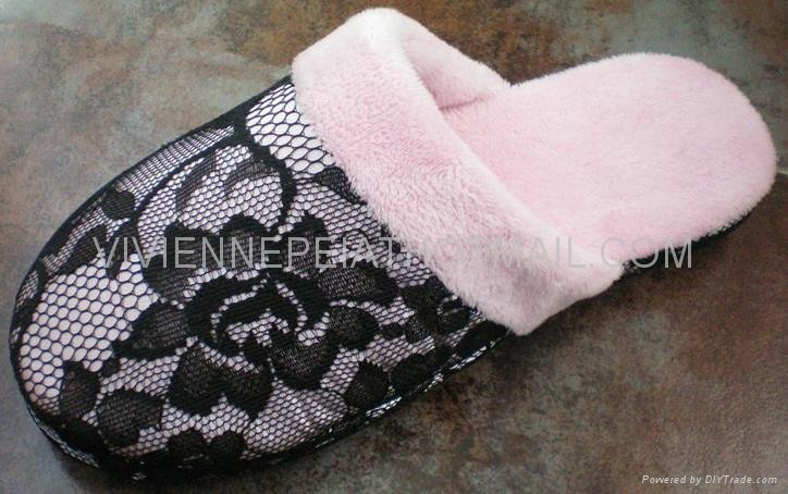 Lace with soft velboa women slipper 36-41