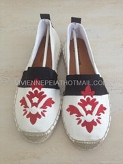 Canvas embroidery espadrilles slipper