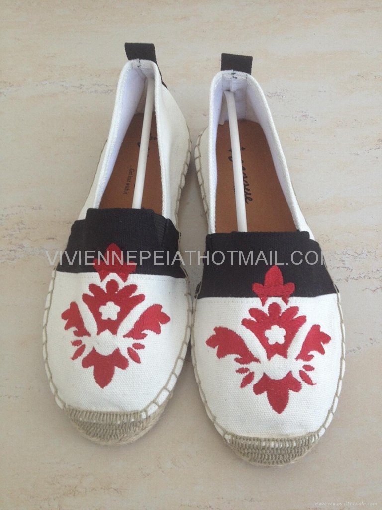 Canvas embroidery espadrilles slipper for women 36-41