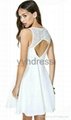 White Cutout Back Casual Dress for Women 2
