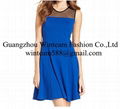 2014 China wholesale clothing sleeveless high-neck mesh a line dress on sales