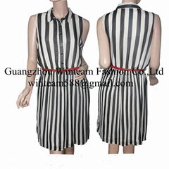 Lady Garment Sleeveless Vertical Casual