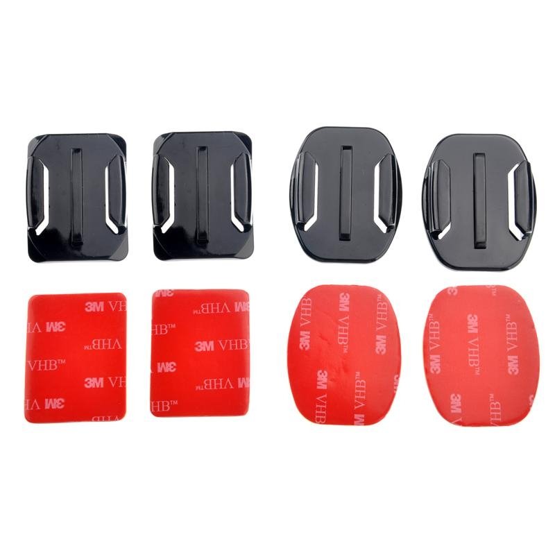 GoPro Hero3/2/1 2x Flat & 2x Curved Mounts with 3M adhesive pads for Sports came