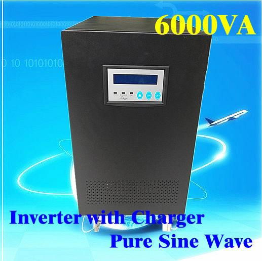 6KVA UPS 4000W Inverter with Charger Pure Sine Wave DC 48V 96V AC 230V LCD