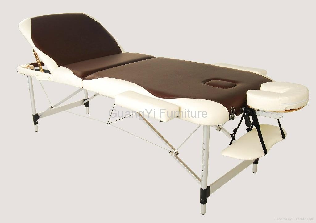 3-section 2-colors aluminum portable adjustable massage table  