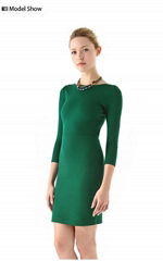 2014 fashion european round neck three quarter sleeves dress