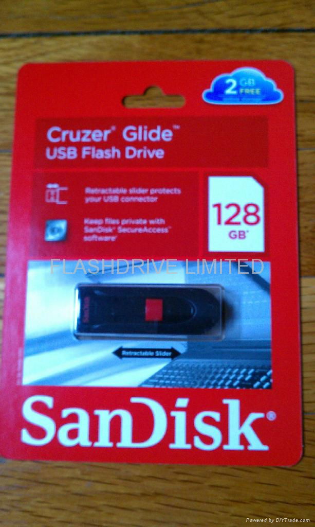 Brand New SanDisks Cruzer Glide SDCZ60 128GB USB 2.0 Flash Drive