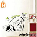 Little Two Dogs Design Decoration DIY Removable PVC Decals Wall Stickers 1