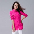 Latest Casual chiffon long-sleeved blouse for ladies 1