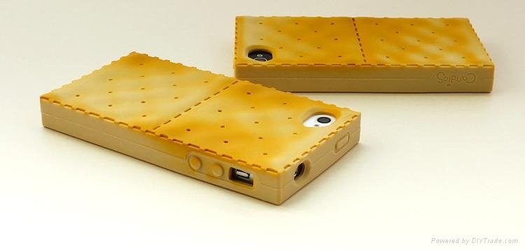 创意苹果配件4S苏打饼干硅胶套iPhone5全包围保护壳