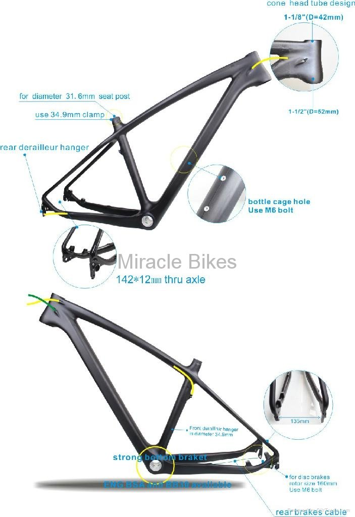 Hot sell 650b bike frame & newest design 27.5er carbon frame 2