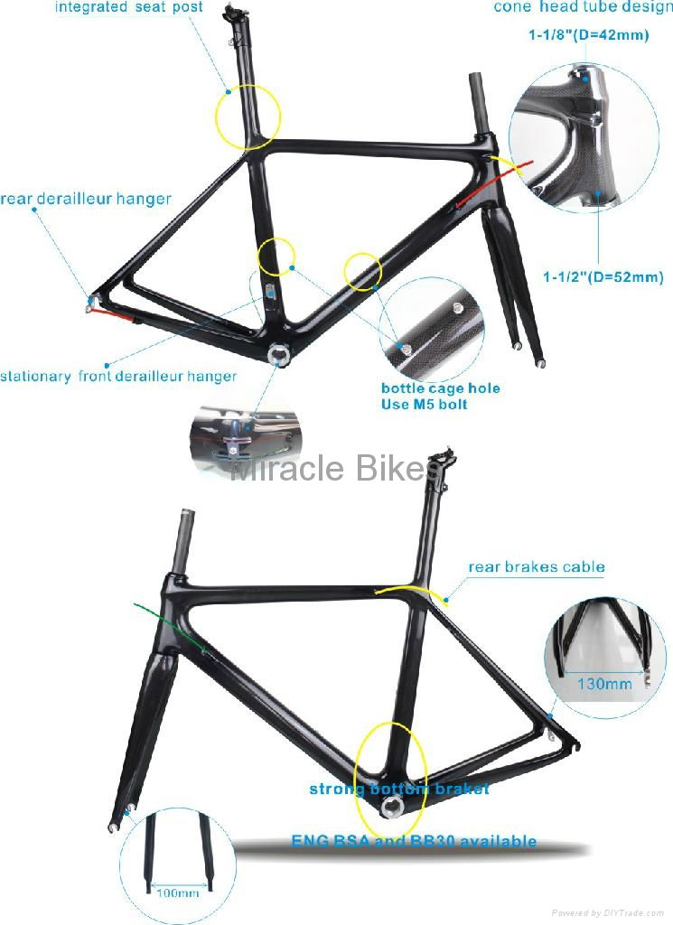 Hot selling carbon road frame supplier & bike frame carbon 2