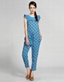 Blue multicolor printed fashion conjoined trousers