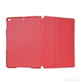 Flip leather cover case with stand for ipad 5, tri fold PU leather folio case