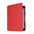 Flip leather cover case with stand for ipad 5, tri fold PU leather folio case 2