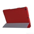 Flip leather cover case with stand for ipad 5, tri fold PU leather folio case 3