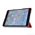 Flip leather cover case with stand for ipad 5, tri fold PU leather folio case 4