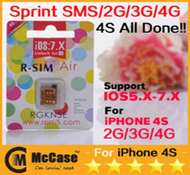 NEW 2014 Unlock Card for iPhone 4S iOS 7.0 7.0.1 7.0.2 R-SIM Air RSIM Air for Sp 3