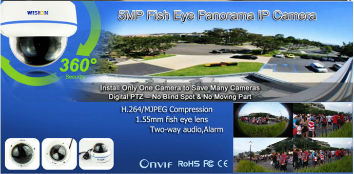 5 Megapixels HD Panorama IP Camera  4