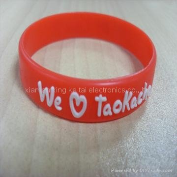 customized embossed wristband with filled color  2