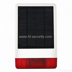 Outdoor solar alarm siren with strobe