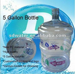 Full Poly Carbonate Material Drinking Water Bottle for 5 Gallon Bottle