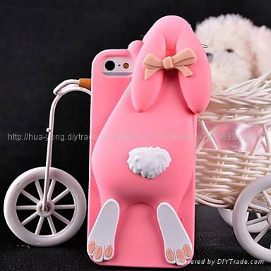 Rabbit silicone case for iphone 5/5S 5