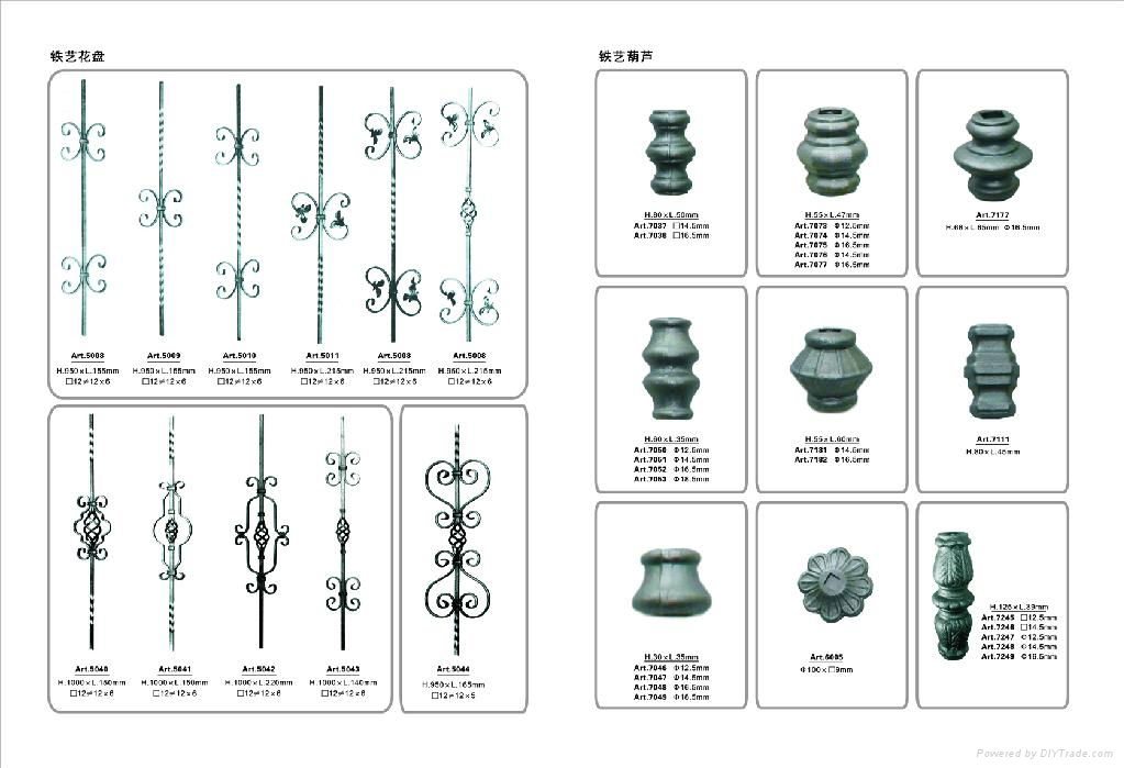 Wrought iron guardrail accessories Cast steel & Wrought iron Ornaments