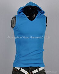 mens sleeveless hoody tshirt tops black BD1403