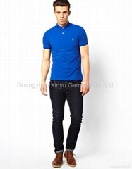 Two button placket embroidery pattern mens polo t shirt BD1404