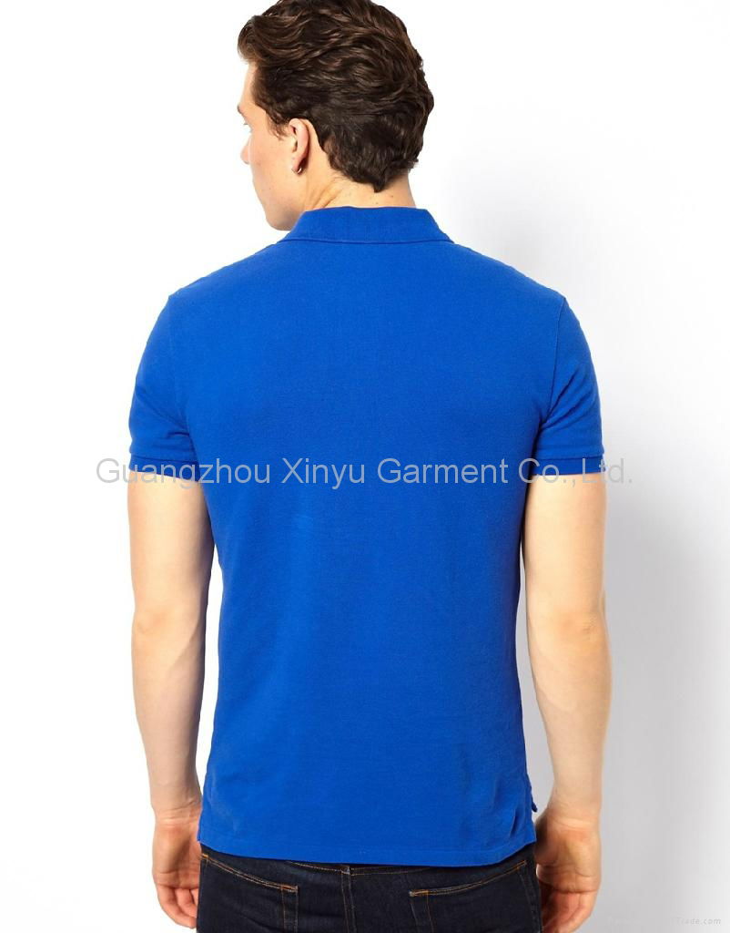 Two button placket embroidery pattern mens polo t shirt BD1404 2