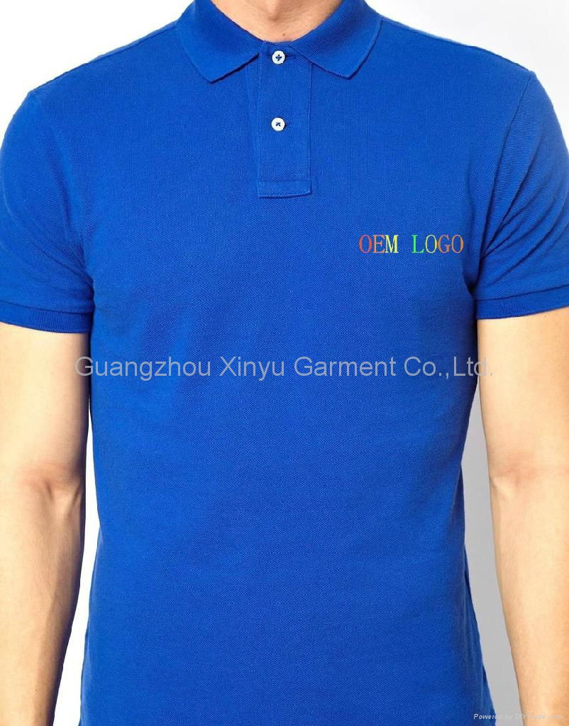 Two button placket embroidery pattern mens polo t shirt BD1404 3