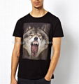 wolf pattern printed t shirt BD140318