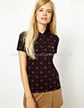 Rose Print Polo Shirt classic pique polo shirt BD140326 2