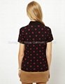 Rose Print Polo Shirt classic pique polo shirt BD140326 3