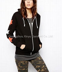 Oversized Hoodie with Arizona Leopard Back Print BD140328