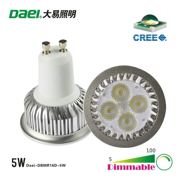 Latest Daei brands cree-XPE Dimmable 5W GU10 LED Lamp Cup LED Bulb LED Spot Ligh