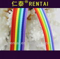 Best-selling polyester satin decorative rainbow stripe ribbon   2