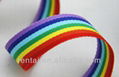 Best-selling polyester satin decorative rainbow stripe ribbon   4