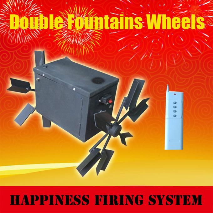 300M remote control system+ Double fountain wheels + special equipments for foun