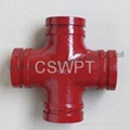 Ductile Iron threaded Pipe Fitting for Fire Protection Mechanical Cross 1