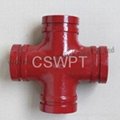Ductile Iron threaded Pipe Fitting for Fire Protection Mechanical Cross 3