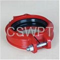 Firefighting ductile iron grooved pipe fittings rigid coupling