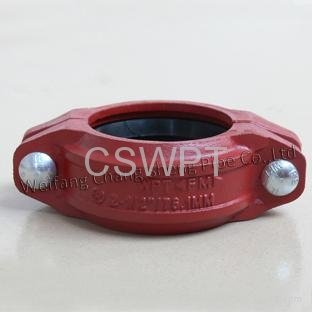 Firefighting ductile iron grooved pipe fittings rigid coupling 4