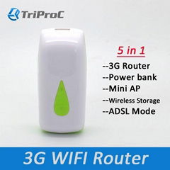 5200mAh 150Mbps 5in1 3G WiFi Hotspot Router Power Bank