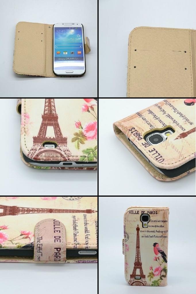 Building Pattern PU  Bag Cases for Samsung Galaxy S4 IV i9500 3
