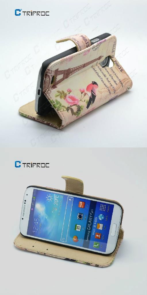 Building Pattern PU  Bag Cases for Samsung Galaxy S4 IV i9500 4