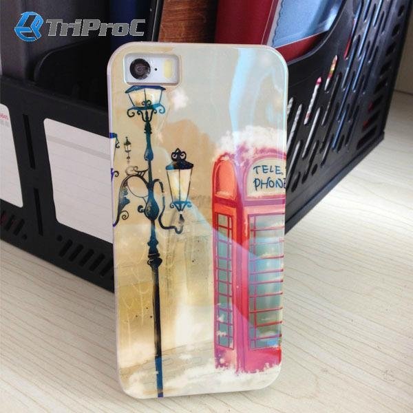 Blue-Film Coating TPU Back Cellphone Cover Mobile Phone Case for Apple iPhone 5
