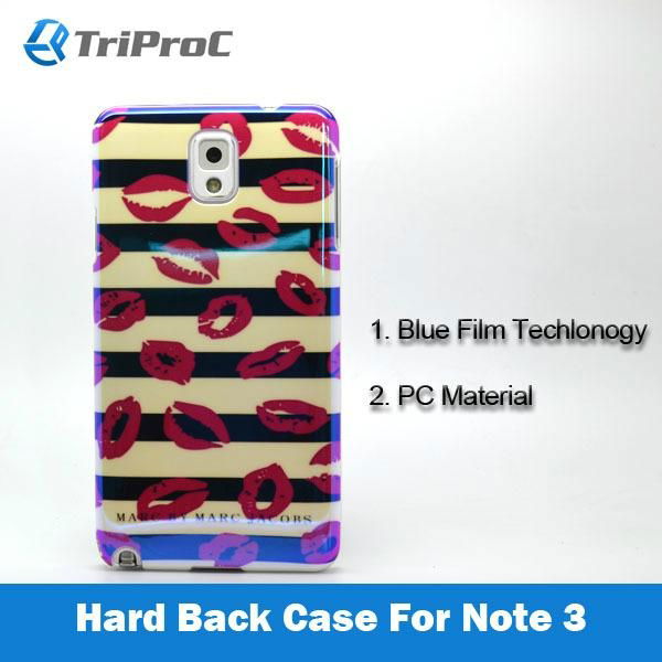  Luxury Blue Film Coating PC Hard Back Cover Phone Case for Samsung Galaxy Note 